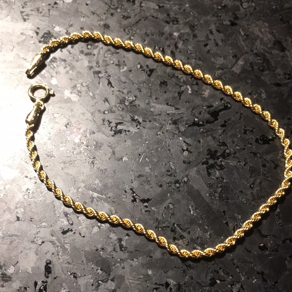 Solid Gold Rope Chain Bracelet- dainty and lightweight